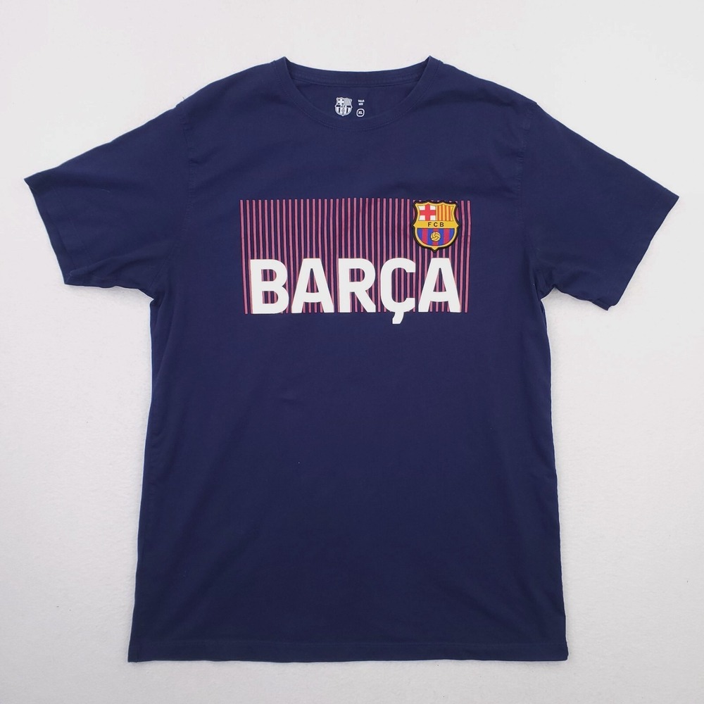FC Barcelona Shirt Mens Extra Large Blue Patch Badge Team Crest Logo Barca FCB